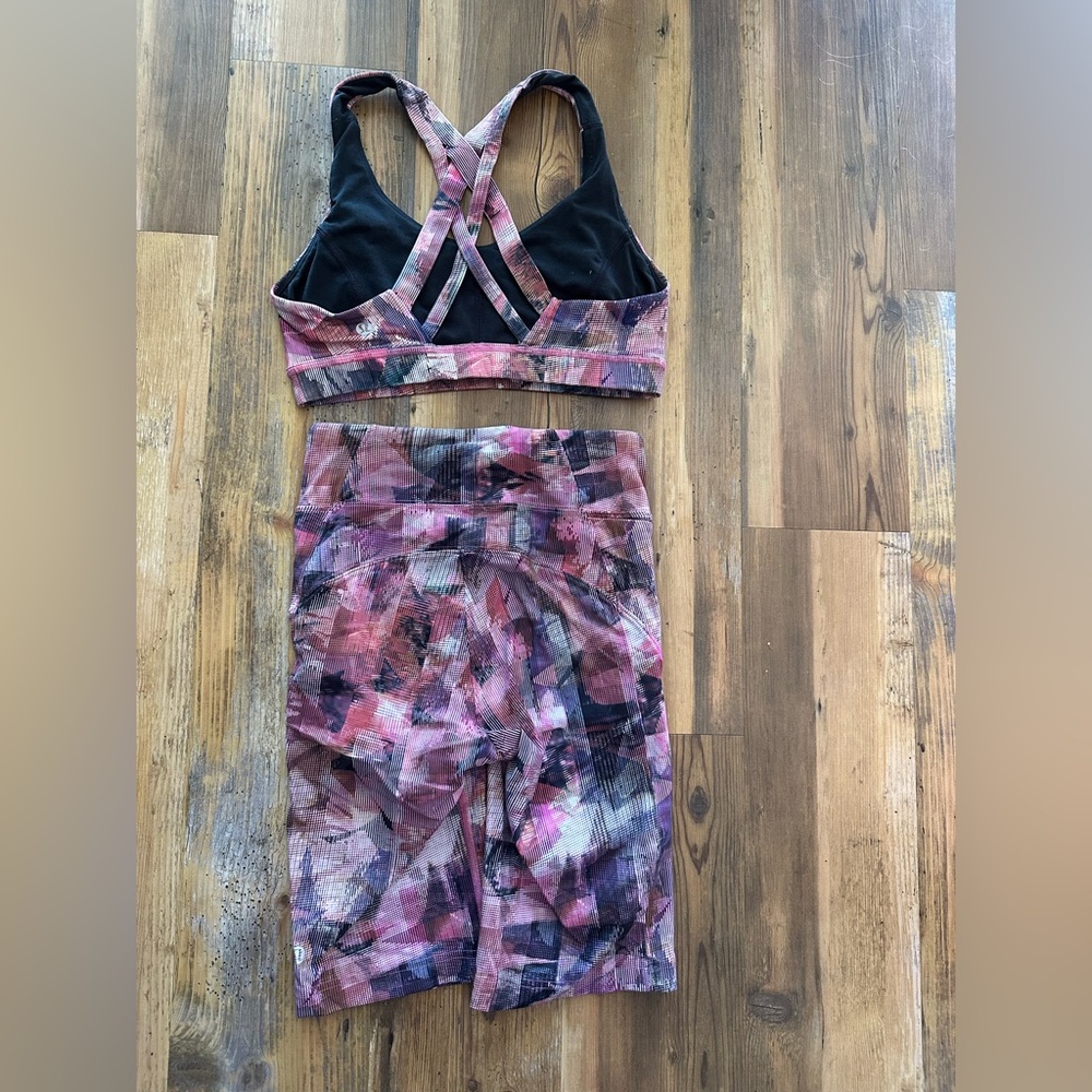 Lululemon bra biker shorts set